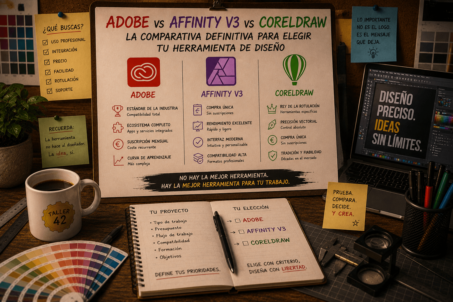 🎨 Adobe vs Affinity v3 vs CorelDRAW: la comparativa definitiva para elegir tu herramienta de diseño