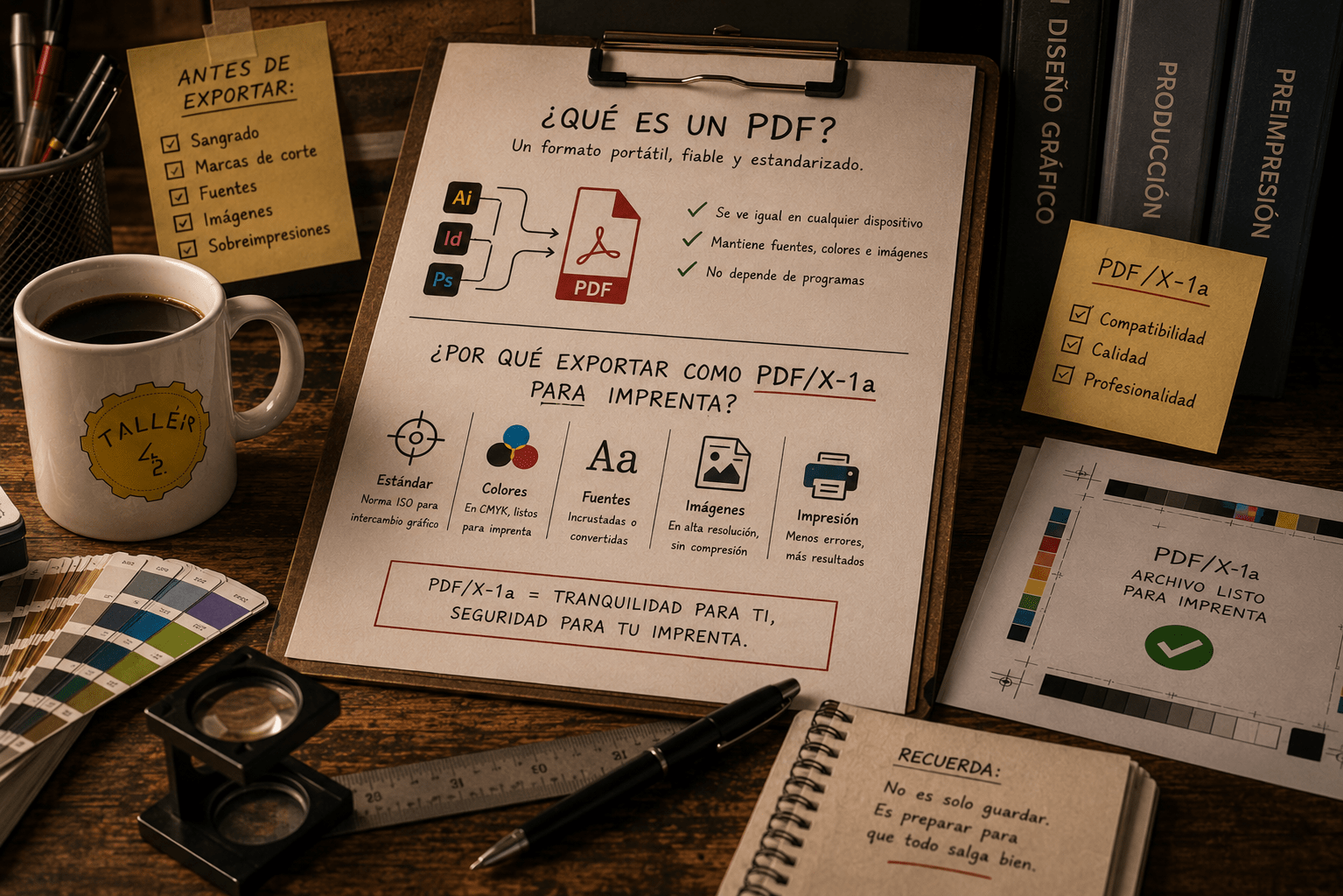 📄 ¿Qué es un PDF y por qué exportar como PDF/X‑1a para imprenta?
